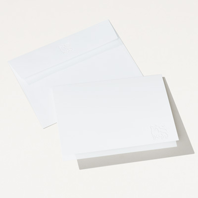 Bull Embossed Folded Note Card - 25 Pack