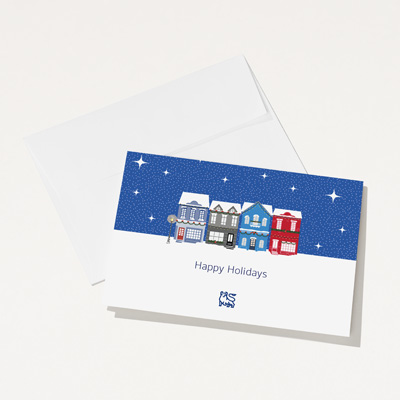 Bull Holiday Village Cards - 25 Pack
