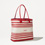 (RED) Striped Straw Tote