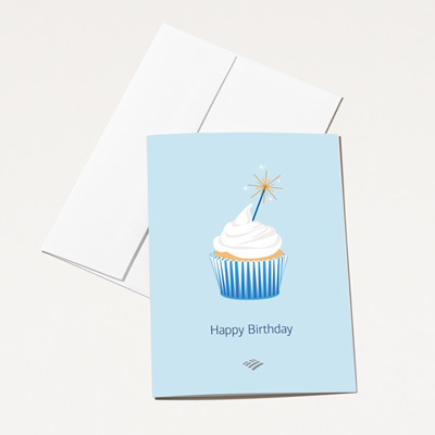 Flagscape Birthday Cupcake Card - 24 Pack