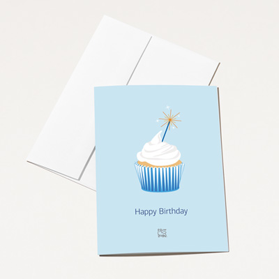 Bull Birthday Cupcake Card - 24 Pack