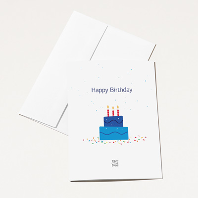 Bull Birthday Cake Card - 24 Pack