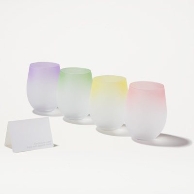 Ombre Frosted Wine Glasses - Set of 4