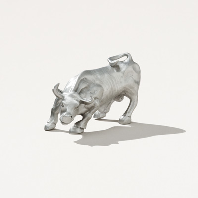 Pewter Bull Statue