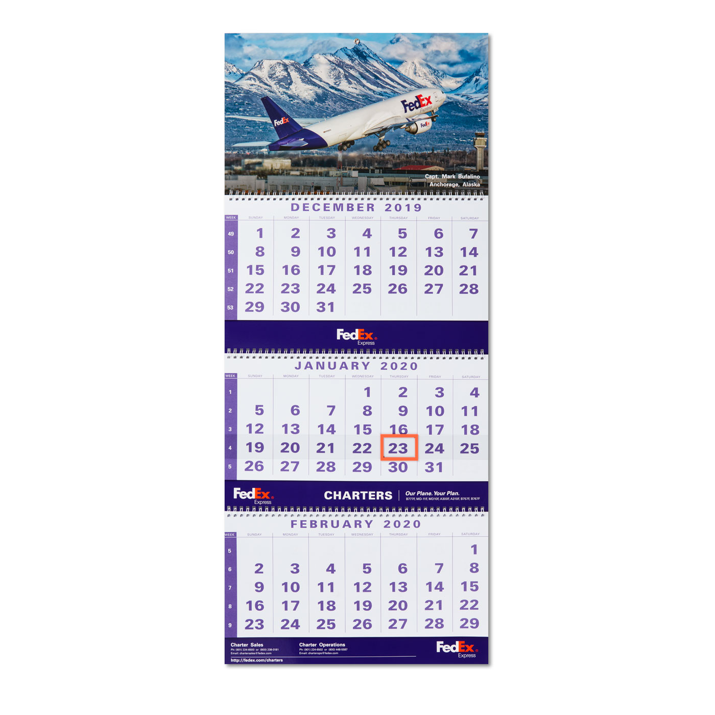 Fedex Wall Calendar 2024 drucy heloise