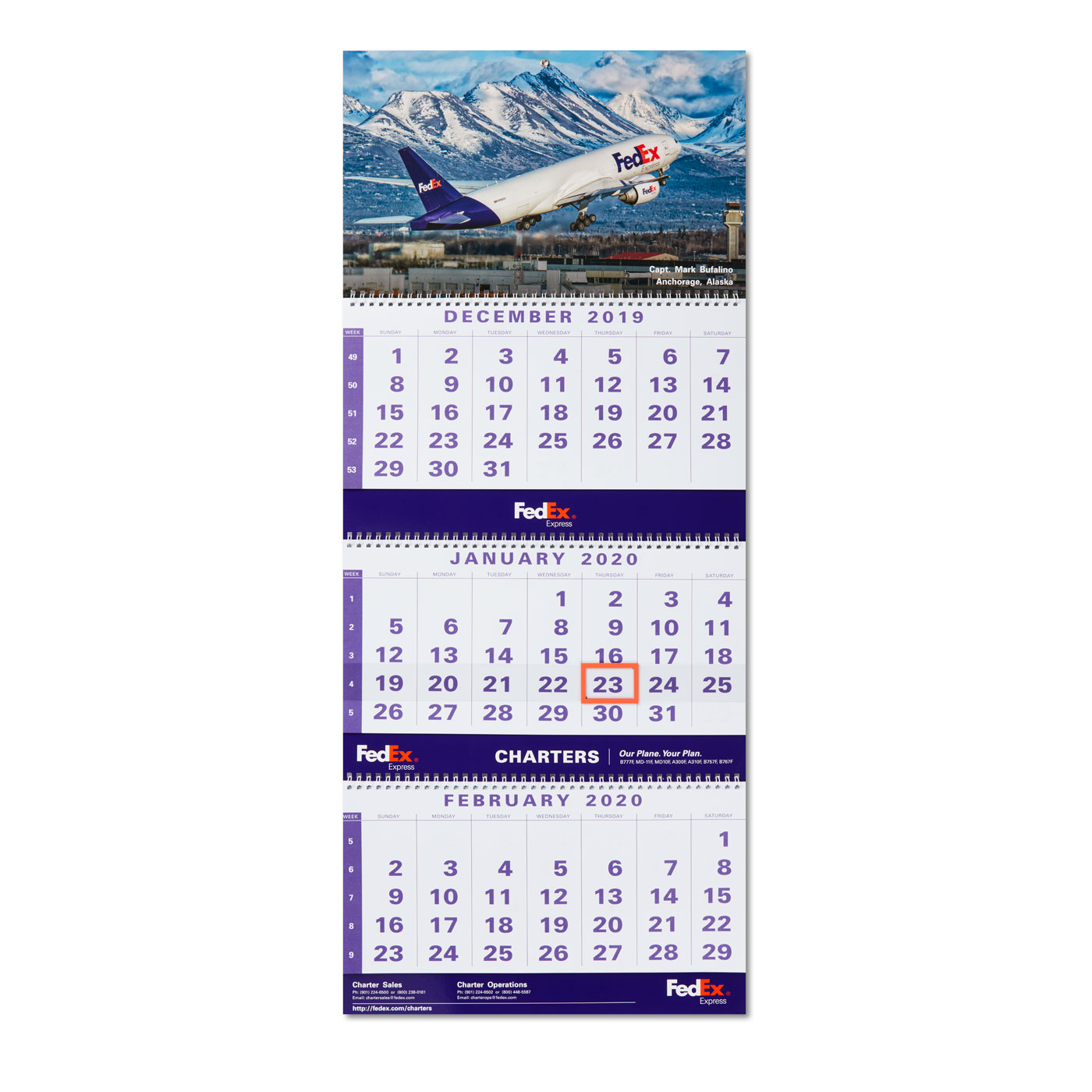 FDX 2020 Charters Calendar 25 Pack The FedEx Company Store