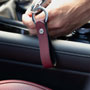 Mazda Japan Logo Stamped Leather Key Ring (Burgundy)