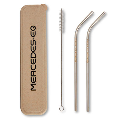 Mercedes-EQ Bent Stainless Steel Straws