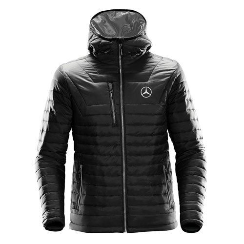 Mens Hooded Thermal Jacket Black/Charcoal