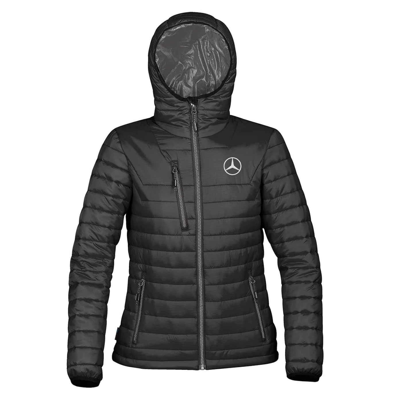 Women's Hooded Thermal Jacket Black/Charcoal | Mercedes-Benz Lifestyle ...