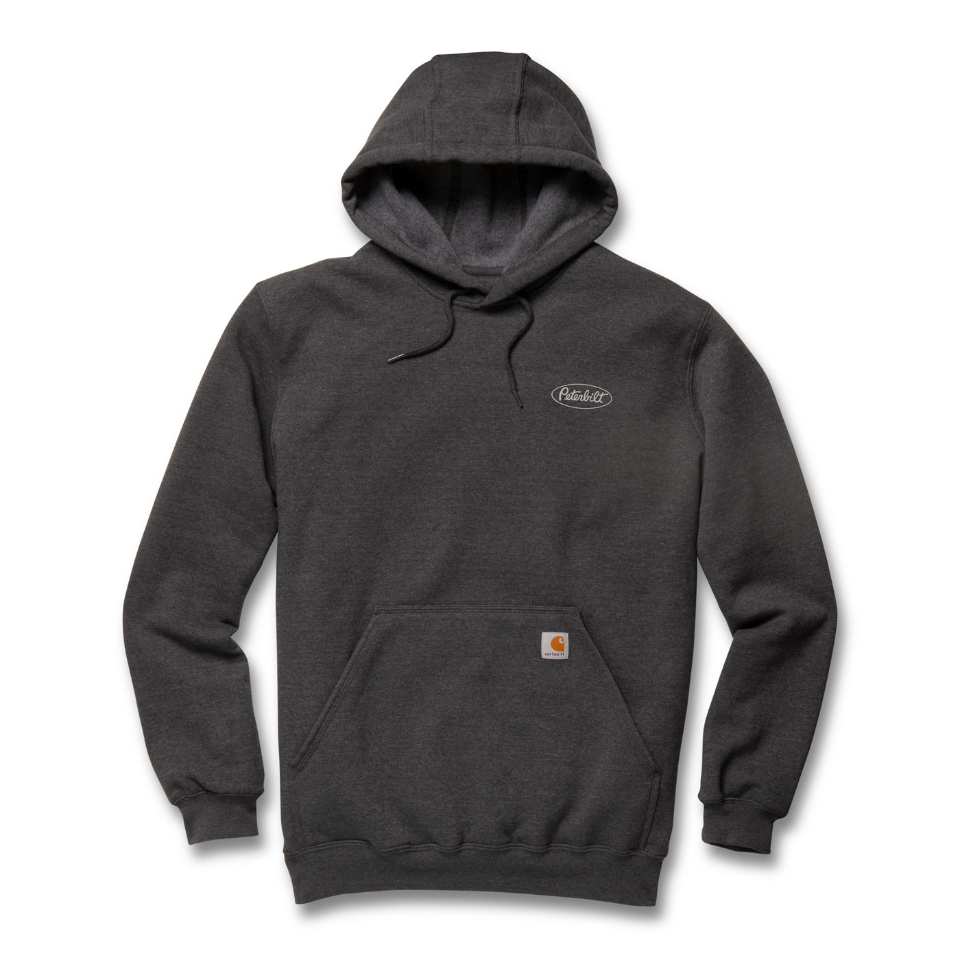 Carbon Heather Carhartt Midweight Hoodie with Gray Logo | Peterbilt Store