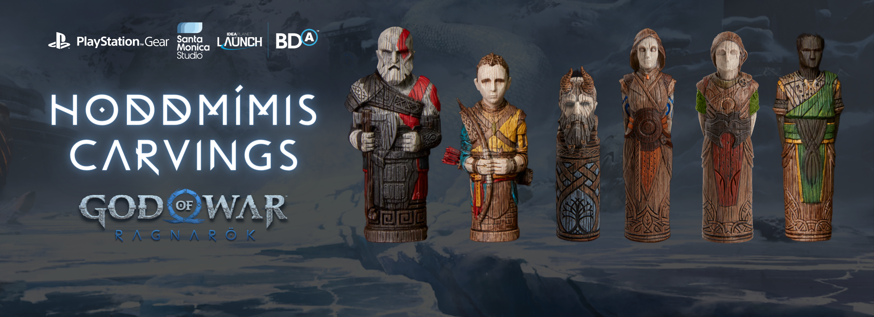 Preorder the PlayStation Gear exclusive God of War Ragnarök Hoddmímis Carvings! Available until 6/30!