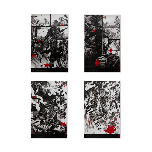 Poster déco Immortal Samurai Image imprimée noir et blanc 40x60 cm 
