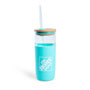 Glass Straw Tumbler with Bamboo Lid