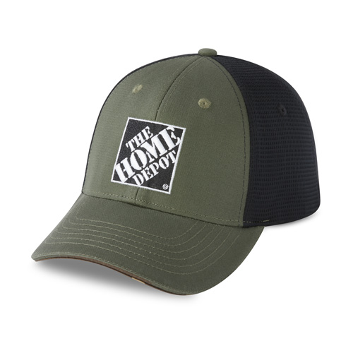 Military-Inspired Twill/Mesh Cap with Camo Under-Visor 