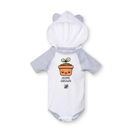 Infant "Home Grown" Hooded Bodysuit with Ears